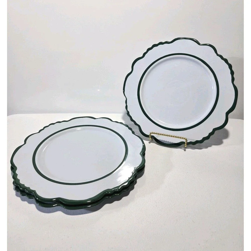 Anthropologie Set Of 3 Lyla Stoneware Dinner Plates 10.75